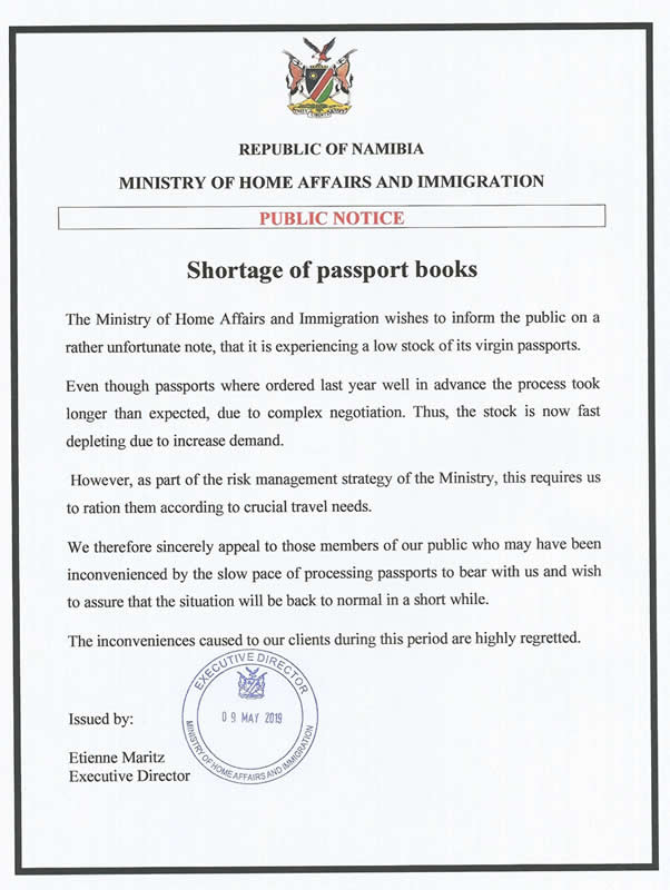 Shortage of Passport Books